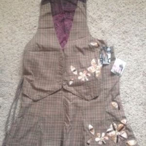 For @poslita only! New! W Tags! Roxy Plaid Vest & Skirt Set